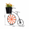 KONDELA Retro kvetináč v tvare bicykla, bordová/čierna, SEMIL