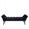 KONDELA Dizajnová lavica, čierna Velvet látka/kaučukové drevo, 160 cm, HEMY TYP 1
