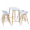 KONDELA Barový stôl, biela/buk, 110x50 cm, DORTON
