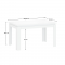 KONDELA Rozkladací stôl, biela, 135-184x86 cm, LINDY