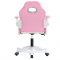KONDELA Otočná stolička, ružová/biela, ODELIA