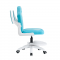 KONDELA Otočná stolička s podnožou, modrá/biela, RAMIL